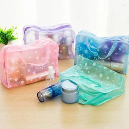 Storage Bags Waterproof PVC Cosmetic Bag Women Transparent Organizer For Makeup Case Zipper Pouch Compression Travelling Bath