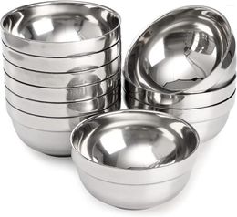 Bowls 10 Pack 304 Stainless Steel 17 Oz Soup Lightweight Salad Double-walled For Sauces Rice Noodle