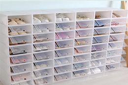 Storage Case Shoe Y1128 6pcs Rack Organiser Thickened Box Boxes Box Stackable Shoes Drawer Shoe Plastic Transparent Shoebox jllel6637134