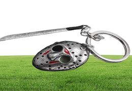 Keychains Whole 10 Pcs Horror Movie Friday The 13th Keychain Jason Mask Knife Cosplay Key Chain For Women Men Punk Jewellery Coo1613857
