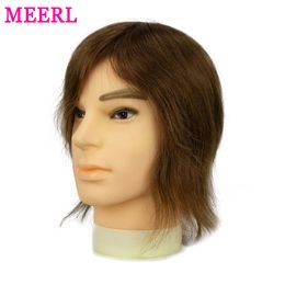 Male Mannequin Head With100% Human Hair Cosmetology Manikin Head For Cutting Styling Doll Head For Hair Styling With Clamp Stand