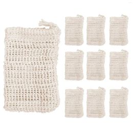 Wall Clocks 10 Pack Natural Sisal Soap Bag Exfoliating Saver Pouch Holder