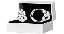 925 Sterling Silver Infinity Knot Hoop Earrings Original box for Women Girls Earring3023286