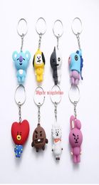 40 pcsSet Silicone Kpop Cell Phone Keychain Anime 3D Bangtang Car PVC Kids Keychain Key Holder Bag Pendant Charms Fans Gift2993649