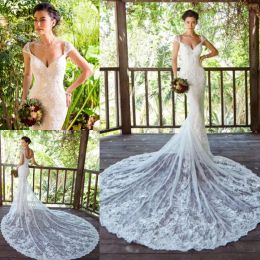 Kitty Chen 2024 Wedding Dresses Full Lace V Neck Capped Short Sleeve Mermaid Bridal Gowns Sexy Backless Plus Size Garden Wedding Dress