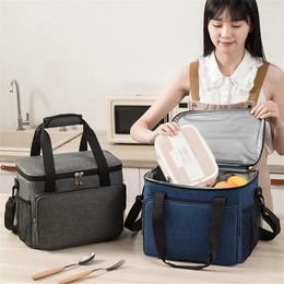 Storage Bags Portable Travel Picnic Bag Thermal Insulated Lunch Box Tote Large Capacity Cooler Waterproof Bento Pouch Work Food