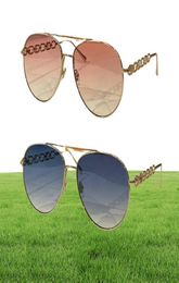 FASHION MODERN SHIELD STYLE RIVETS MY CHAIN PILOT SUNGLASSES COOL DOUBLE Colour LENS BRAND DESIGN SUN GLASSES DE SOL sonnenb3279701