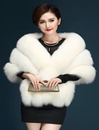 Long Sleeves Wedding Bolero Jacket Wraps Cape Shawls Faux Fur Bridal Cape In Stock9853791