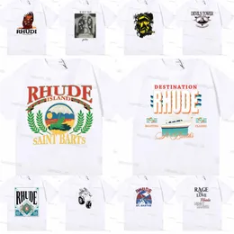 Rhude Mens T Shirt rhude clothing High Quality Tess Designer Casual Fashion Short Sleeve man 100 breathable cotton Europe America Men Women Round Neck Tshirts