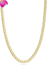 Miabella Italian Solid 18k Gold Over 925 Sterling Silver 3.5mm Diamond Cut Cuban Link Curb Chain Necklace for Women Men Made in Italy