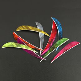 50pcs Archery 4Inch/5Inch Arrow Feather Ink Painting Turkey Feather DIY Arrow Shaft Fletching Adult Shooting Hunting Accessories