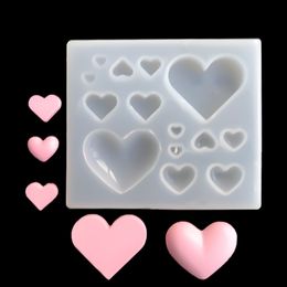 3D Lovely Heart Shape Cube Cherry Stone Triangle Silicone Mould For Jewellery Earring Pendant Making Crafts UV Epoxy Resin Moulds