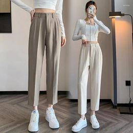 Women's Pants Casual Women Suit Spring Summer Fashion High Waist Black Harem Female Korean Style Pocket Point Trousers