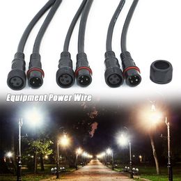 LED Light Strips 2Pin 3Pin 4Pin M19 Equipment Power Signal Line Plug Male to Female Butt Connector Waterproof IP68 Black Cable