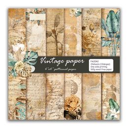2023New vintage paper Scrapbooking paper pack of 24sheets handmade craft paper craft Background pad