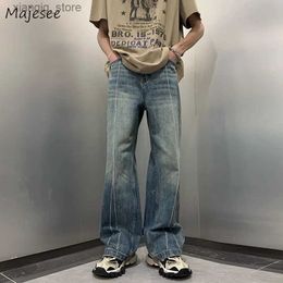 Men's Jeans High Street Jeans for Men Vintage Fashion All-match Streetwear Loose Trousers Harajuku Hip Hop Stylish Cool Casual Bottoms Chic L49