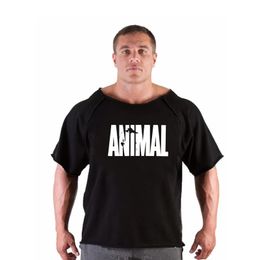 ANIMAL Men Short Sleeve Cotton t-shirt Summer Casual Fashion Gym Fitness Bodybuilding T shirt Male Loose Tees Tops Clothing 240409