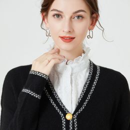 Elegant Stand Fake Collar Lace Embroidery Shirt Blouse Tops Detachable Collars Half Shirt False Collar Clothing Accessories