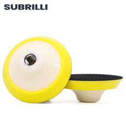 SUBRILLI 4" Backing Pad Hook And Loop For Car Polishing Sanding Disc Backer Plate Car Wash Care Waxing Buffing Tool