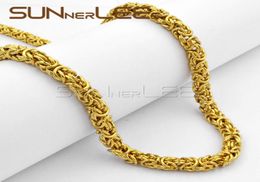 Fashion Jewelry Stainless Steel Necklace 5mm 7mm 9mm Gold Color Byzantine Link Chain For Mens Womens SC11 N9762653