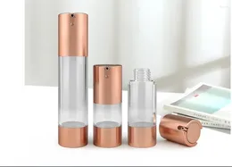 Storage Bottles 15ml Airless Bottle Gold Pump For Lotion Emulsion Serum Foundation Hyaluronic Toner ANTI-UV Essence Skin Care Cosmetic