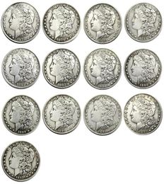 US 13pcs Morgan Dollars 18781893 quotCCquot Different Dates Mintmark craft Silver Plated Copy Coins metal dies manufacturing 125659864861