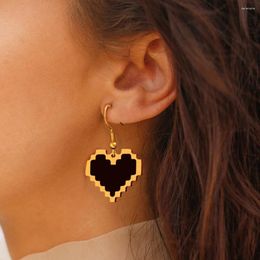 Dangle Earrings Stainless Steel Vintage Elegant Heart Pendant Fashion Light Luxury For Women Jewellery Banquet Gifts