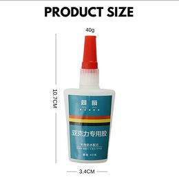 40g Acrylic Glue PMMA Adhesive ABS Transparent Plexiglass PVC Plastic PP PC Waterproof Strong Instant Glue