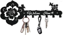 Hooks Small Black Entryway Welcome Home Sign Key Hanging Hangers Wall Mounted Racks