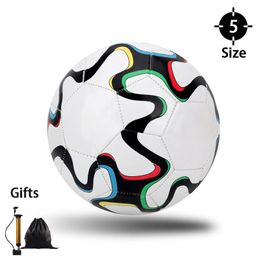 LIYAFEI Size 5 Adults Man's Footballs Soccer Balls Training Outdoor Indoor Standard Futsal Football Free Air Pump Bag