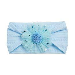 K1MA Stretchy Flower Hairband Baby Headband Newborn Wide Headwrap Infant Girls Headwear Trend Headpiece Photography Props