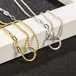 Chains 2024 Women's Sterling Silver Necklace Splicing Design S925 Circular