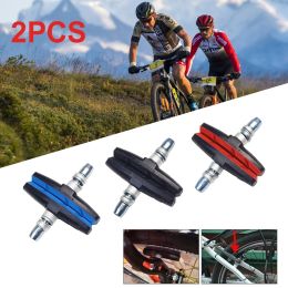 A Pair(2 Pcs) Mountain Road Mute Bike Brake pads Bicycle V-brake Shoes Pads MTB Bicycle Braking V-Brake Holder Shoes Rubber Bloc