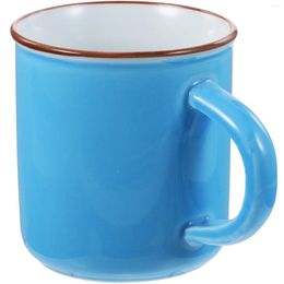 Mugs Ceramic Espresso Cup Tea Glass Retro Holder Coffee Big Mug 9.5X7.8X7CM Storage Simple Water Blue Melamine Creative Travel