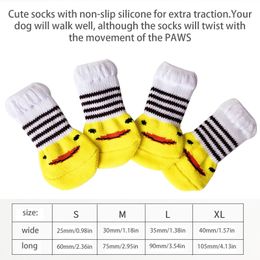 Winter Anti-slip Pet Dog Socks Small Cat Dogs Knit Warm Socks Chihuahua Thick Paw Protector Dog Socks Booties Accessories