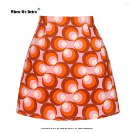 Skirts 2024 Vintage Cute Mini Skirt For Women Jupe Femme Cotton Y2K Faldas Printed Sexy Short Summer Holiday Beach SS0008