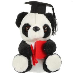Party Decoration Grad Plush Panda Stuffed With Doctoral Cap Graduation Gift