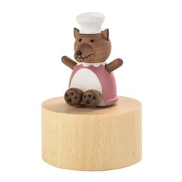 Novetly Wooden Music Box, Retro Animal Designed Wooden Gift Music Box for Boys Decoration