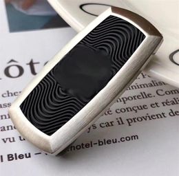 fashion money clip stainless steel black rubber pattern moneyclips for men and women no have box268K3109934