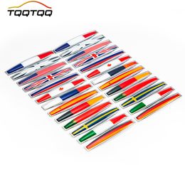 TQQTQQ 1Pair Metal National Flag Car Side/Rear/Front Decorations Badge Emblem 3D Self-Adhesive Nameplate Sticker for Car