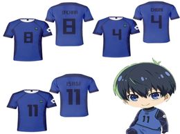 Anime BLUE LOCK T shirt Cosplay Costume Meguru Bachira Isagi Yoichi Chigiri Hyoma Short Sleeve TShirt Football Soccer Jersey Unif3563920