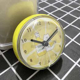 Mini Sucker Wall Clock Bathroom Antifog and Waterproof Kitchen Small Quartz Table 7cm 240327