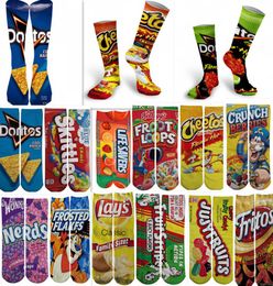 Unisex Casual 3D Printing Standard Thick Womens Mens Socks Trend Compression Street Chips Sock Skateboarding Teen Funny Novelty So9156918