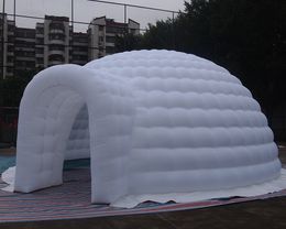 Utomhus bärbart vattentätt Uppblåsbart igloo -tält, gummibåtar Party Dome Tents med LED -ljus