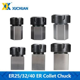 Hex/Square Spring Chuck Collet Holder ER25 ER32 ER40 ER Collet Chuck CNC Lathe Tool For Engraving Machine Collet Block