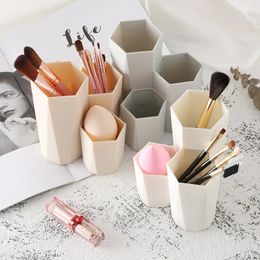 NEW Polish Nail Brush Box 3 Lattices Organiser Storage Tools Desk Case Jewellery Cosmetics Office Table Rack Holder Make up Pen