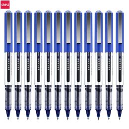 Pens Deli Rollerball Pens, 12 Pack Blue/ Black Liquid Ink Ballpoint Gel Pens, 0.5 Mm Fine Tip Rolling Ball Pens for Writing Drawing