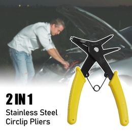 2 in 1 Snap Ring Plier 4 Way Type Circlip Pliers Portable Internal External Retaining Multifunctional Professional Hand Tool