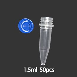 50 Pcs 1.5ml Laboratory Freezing Tubes Plastic Centrifuge Tube With Screw Cap Laboratory Supplies