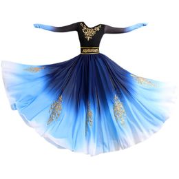 Mongolian Dance Skirt Xinjiang Uygur Skirt Tibetan Dance Costume Female Minority Performance Dance Chinese Ethnic Costumes